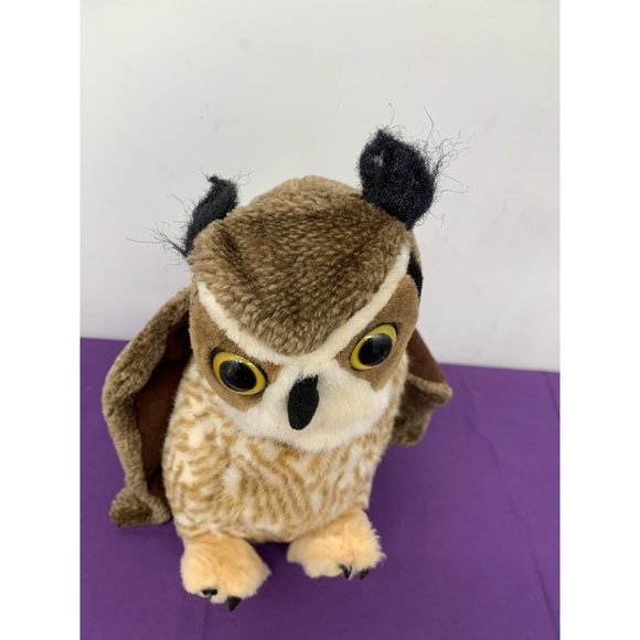 2007 KNM International Toys Horned Owl Scratched Plastic Eyes, 12 Inch - Picture 2 of 13